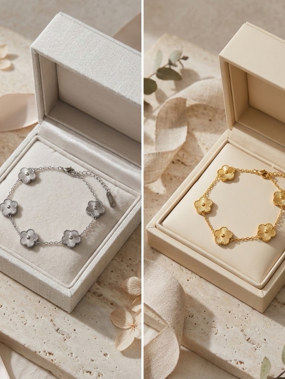 Luxury Floral Motif Bracelet | Fine Radiant Petal Chain
